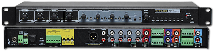 Redback 4-Channel Public Address Mixer