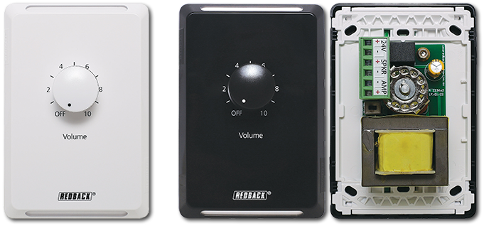 Redback 40W 100V Line Clipsal Pro Volume Control Vertical Wallplate