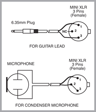 Redback UHF Wireless Microphone System Wiring For Mini XLR Jack