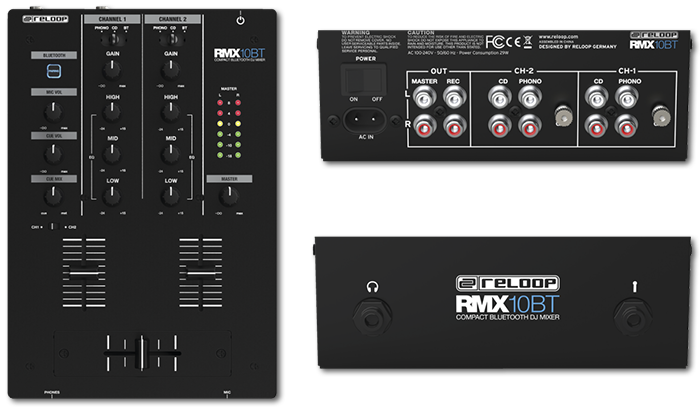 Reloop RMX-10BT 2+1-Ch DJ Mixer with Bluetooth AUX Input