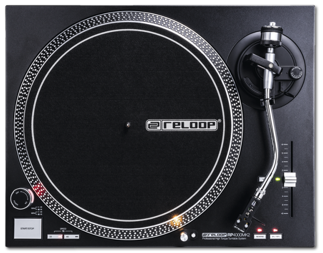 Reloop RP-4000 MK2 High Torque DJ Turntable inc. OM Black Cartridge & Stylus