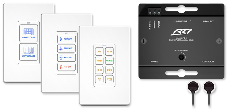 RTI RK1+ 2/4/8 Button In-Wall Backlit Keypad CMA Kit