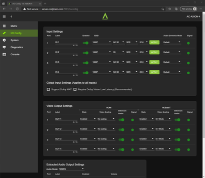 AVPro Edge User Interface