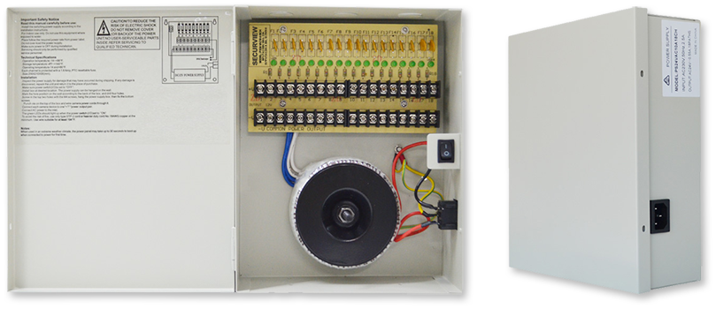 SecurView 24VAC 10A 18-Ch Heavy Duty Transformer / CCTV Power Supply