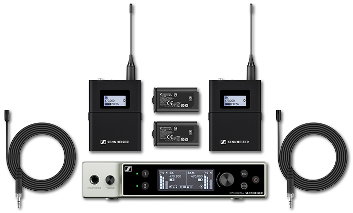 Sennheiser EW-DX MKE 2 Set Two Lavalier Wireless Microphone System