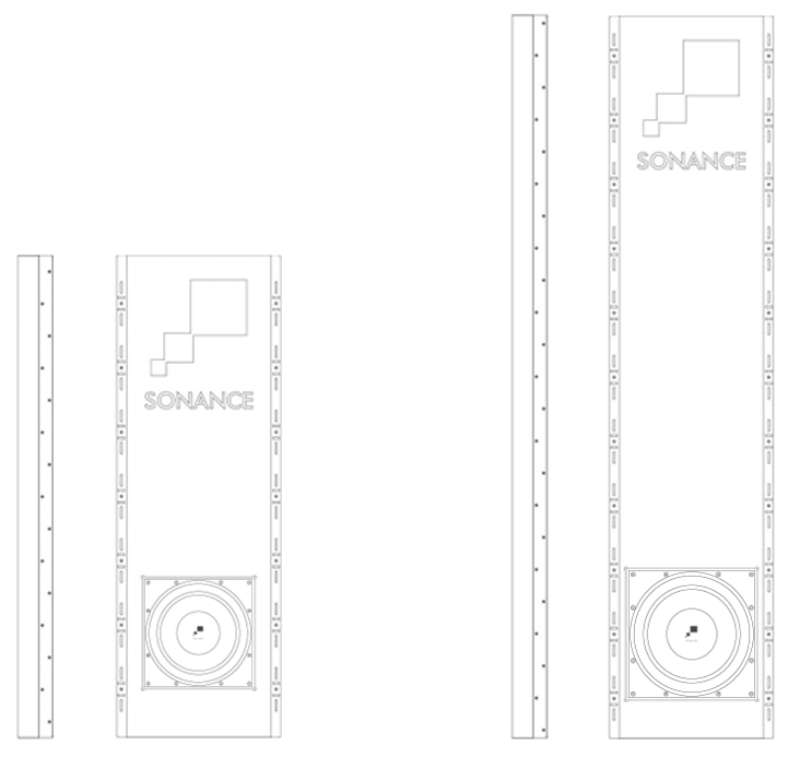 Sonance Reference R10SUB & R12SUB In-Wall Subwoofer - diagram