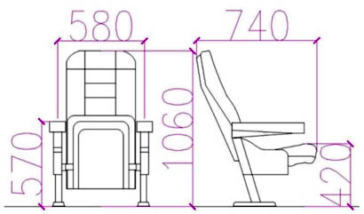 Suncoast Blockbuster Reclining Cinema Seating dimensions