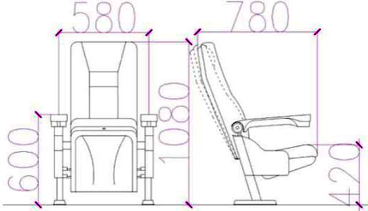 Suncoast Premier Reclining Cinema Seating dimensions