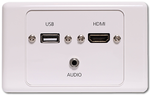 USB-A, 3.5mm Audio & HDMI Wallplate With Flylead