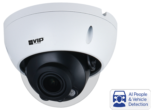 VIP Vision Professional AI 4MP 2.7-13.5mm Varifocal IP67 Vandal PoE Dome IP Camera