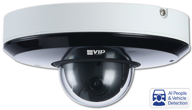 VIP Vision Specialist AI 4MP 4x Zoom IP66 Vandal PoE PTZ Dome IP Camera