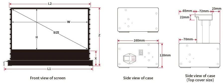 Vividstorm s white cinema screen dimensions