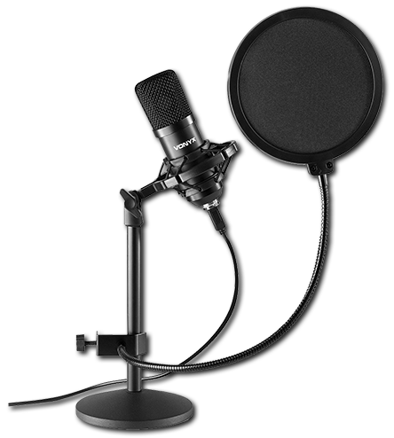 Vonyx CMTS300 USB Studio Microphone Set with Tabletop Stand