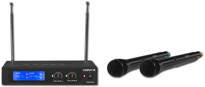 Vonyx WM522 Dual Wireless Handheld Microphone Set