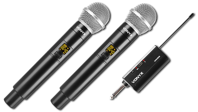 Vonyx WM552 Dual UHF Wireless Handheld Microphone & Plug-In Receiver