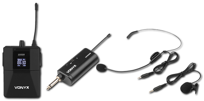Vonyx WM55B UHF Wireless Bodypack Microphone & Plug-In Receiver