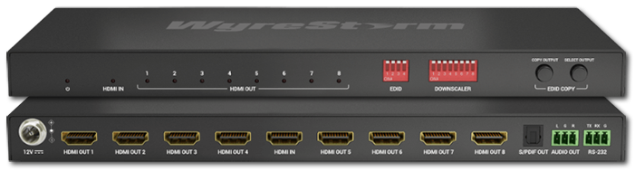 WyreStorm 4K HDR 1:8 Splitter with Scaling Outputs