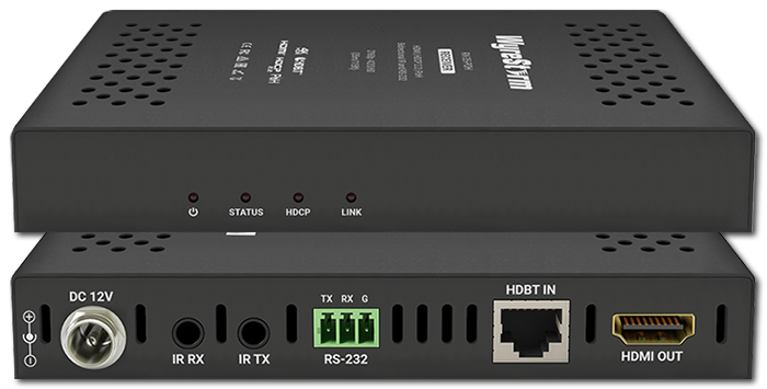 WyreStorm 4K HDR HDBaseT Receiver with 2-Way IR, RS-232 and PoH