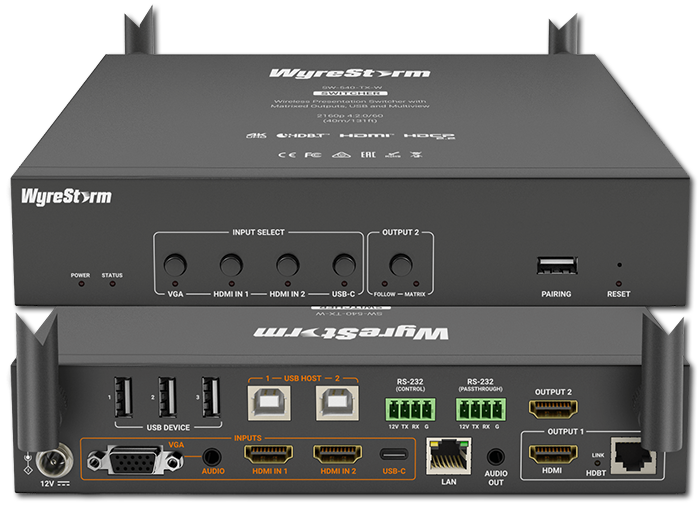 WyreStorm 4x2 4K HDBaseT Switcher with Matrix Outputs & Wireless Casting