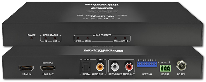 WyreStorm Essentials 4K60 HDMI Scaler with Audio Breakout, Dolby & DTS 7.1 Downmixer