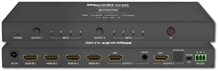 WyreStorm Essentials 4x2 4K60 HDMI Matrix Switcher with 2 Scaling Outputs