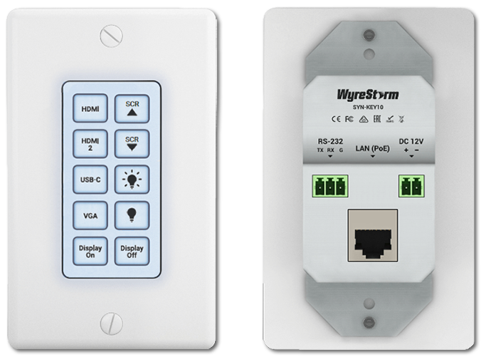 WyreStorm Synergy 10-Button RS232 / IP Control Keypad