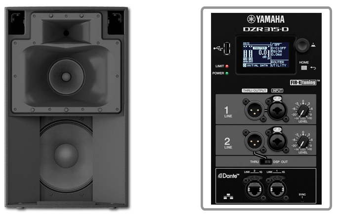 Yamaha DZR315-D 15" 3-Way Bi-Amped Powered Bass-Reflex Loudspeaker With Dante