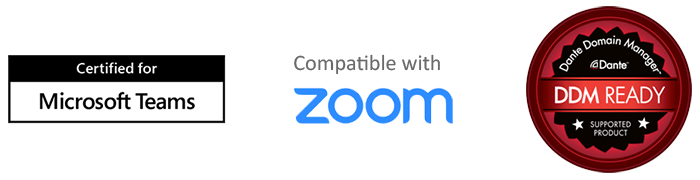 Zoom, Microsoft Teams, Dante Domain manager compatible