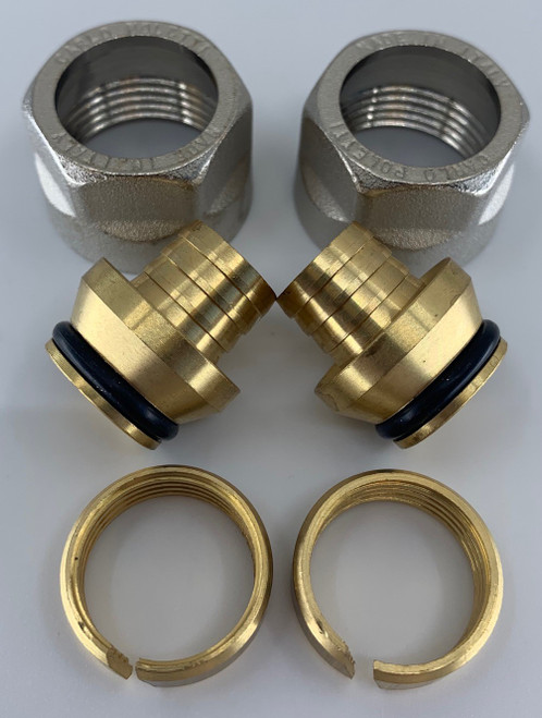 5/8" Pex Pipe Adapters for Pensotti Radiators - Nickel Finish 5/8" Pex Pipe Adapters for Pensotti Radiators - Nickel Finish