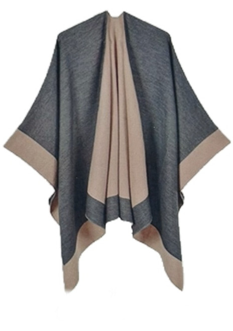 Reversible Cape Charcoal/Tan