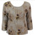 Reversible Lightweight Top Yellow and Brown Floral on Beige reverses to brown