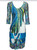 3/4 Sleeve Dress Turquoise Swirl