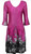 3/4 Sleeve Dress Hot Pink