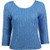 3/4 Sleeve Lightweight Top Azure Blue