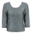 3/4 Sleeve Lightweight Top Light Charcoal