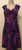 Sleeveless Street Length Dress with Ruched Bodice Shades of Purple on Black