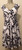 Sleeveless Street Length Dress with Ruched Bodice Black and White Abstract