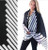 Satin Charmeuse Shawl Black and White Stripe