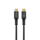 PROMATE 1M USB-C to USB-C Cable. Supports Thunderbolt 3, 240W Super Speed Fast Charging, 40Gbps Data, & 8K@60Hz Res. Nylon Braided. Protects Against Over Charging. Black Colour.