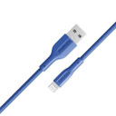 PROMATE 1M USB-A to Lightning Connector Super Flexible Cable. Supports 2A Charging & 480Mbps Data Transfer. Blue Colour.  