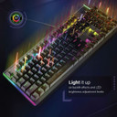 Vertux High Performance Mechanical Gaming Keyboard with RGB Backlight. Blue Mechanical Keys for Faster Tactical Response.100% All-key Anti Ghosting. 6 Rainbow light effect