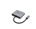 UNITEK 4-in-1 USB Multi-Port Hub with USB-C Connector. Includes 1x USB-A Port, 1x VGA Port, 1x HDMI 4K@60Hz Port, 1x USB-C PD 100W. Plug & Play. Space Grey Color