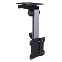 BRATECK 13-27" Fold-up Retractable TV Ceiling Mount with Flexible Sliding Rails. Easy Fold Lock System. Tilt & Swivel. Max load 20Kgs. Supports VESA 75x75 & 100x100. Black Colour. LCD-CM211