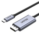 UNITEK 2m 4K USB-C to DisplayPort 1.2 Cable in Aluminium Housing. Supports upto 4K@60Hz. Plug & Play. HDCP2.2 for 4K Netfli, Amazon Prime Video & More. Space Grey & Black. V1409A