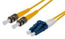 DYNAMIX 2M 9u LC/ST Duplex Single Mode G657A1 Bend Insensitive Fibre Lead. Yellow LSZH Jacket