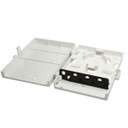 DYNAMIX Fibre Wall Enclosure 8 Port ST Simplex Unloaded. Dimensions: 183 x 129 x 39mm (HxWxD)