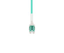 DYNAMIX 2M LC to LC OM3 Uniboot Elite Low-loss 50u 3mm Multimode Duplex Fibre Lead. Aqua LSZH Jacket