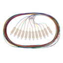 DYNAMIX 2M SC Pigtail OM1 12x Pack Colour Coded - 62.5/900um Multimode Fibre - Tight Buffer LSZH Jacket