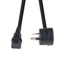 DYNAMIX 1.2M 3-Pin TAPON Ended Plug to IEC C13 Female Connector 10A SAA Approved Power Cord. 1.0mm copper core. BLACK Colour.