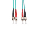 DYNAMIX 0.5M 50u ST/ST OM3 Fibre Lead (Duplex - Multimode) Aqua LSZH Jacket